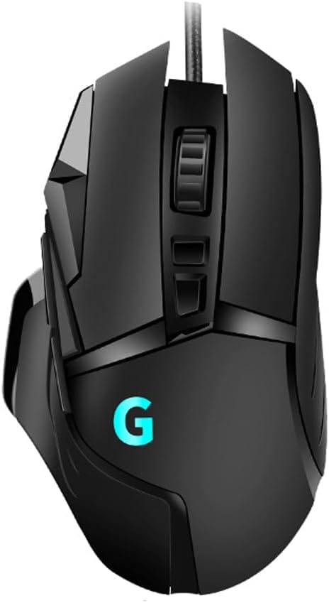 ماوس العاب سلكي RGB مع 8 ازرار قابلة للبرمجة - تصميم مريح بنمط G502، تخصيص ماكرو للعبة بابجي، CS2، ماوس ضوئي USB مع ضبط الوزن ومفاتيح متينة للاعبي الكمبيوتر